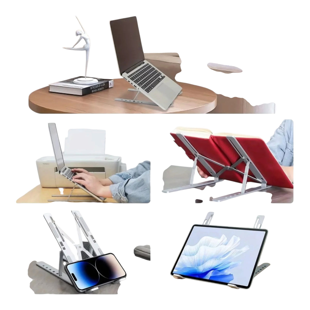 7-Level Adjustable Aluminium Laptop Stand – Foldable, Portable & Anti-Slip