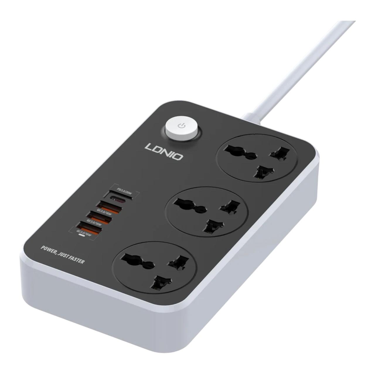 Ldnio SC3412 2500w Fast Charging Power Extension With 20W USB C PD Port & 3 QC 3.0 Ports EU Plug
