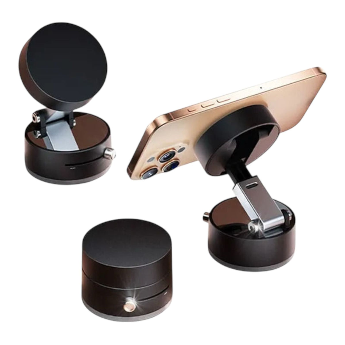 Foldable Vacuum Magnetic Car Holder – 360° Rotation with Strong Magnet & Locking Base
