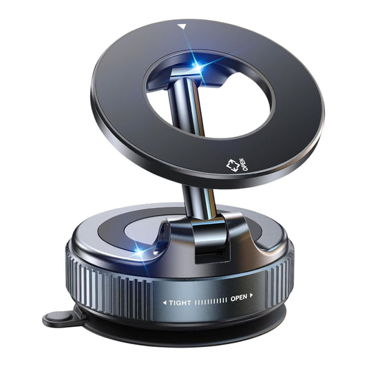 360° Vacuum Magnetic Car Holder – Ultra-Strong Grip with Extra Magnet & Adhesive Base