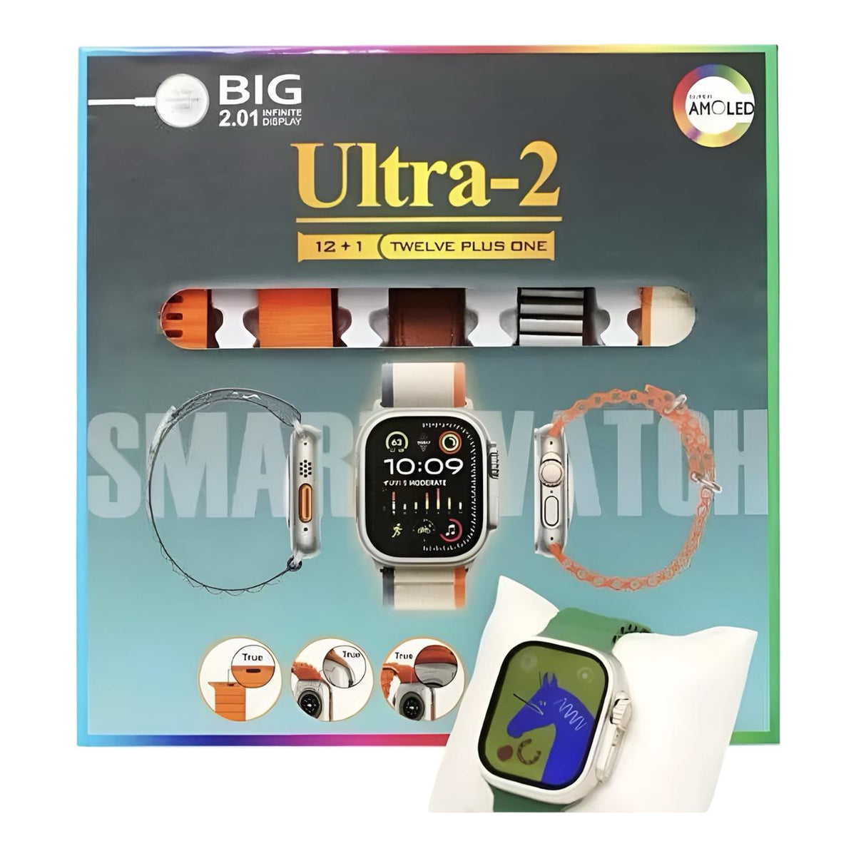 Ultra-2 Smart Watch Combo – Big Infinite Display | 12+1 Premium Kit
